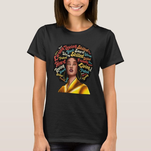 Camiseta Eu sou negra excelência mulher negra forte históri (Frente)