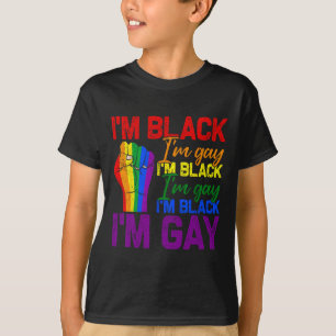Camiseta Eu sou negro, eu sou gay, punho poderoso Orgulho L
