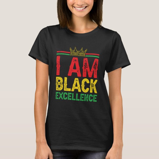 Camiseta Eu Sou Negro Excelência História Mês Confiança Kin (Frente)