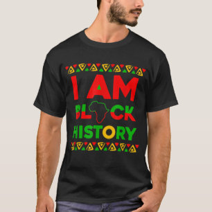 Camiseta Eu sou negro histórico mês BLM afrocêntrico