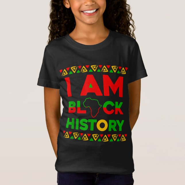 Camiseta Eu sou negro histórico mês BLM afrocêntrico (Frente)