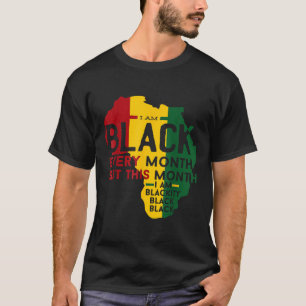 Camiseta Eu sou negro todos os meses História negra negra M