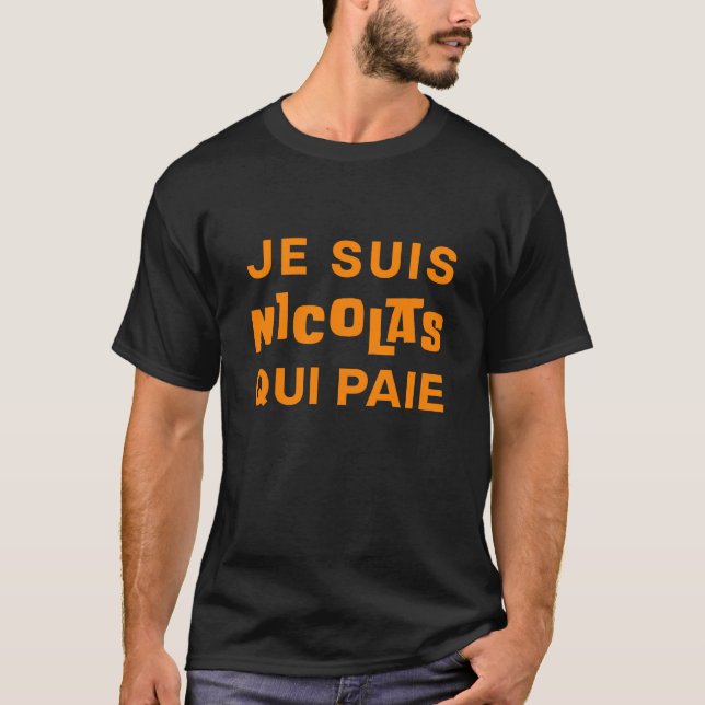 Camiseta Eu sou Nicolas Quem Paga (fonte laranja) (Frente)