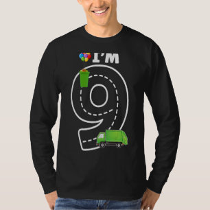 Camiseta Eu sou o 9º Aniversário Garoto Lixo aos 9 anos Rec