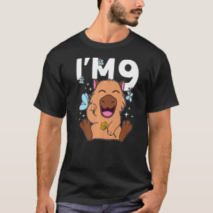 Camiseta Eu sou o 9° aniversário da Capybara 9° aniversário