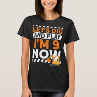 Camiseta Eu sou o 9° aniversário da Construção 9° aniversár