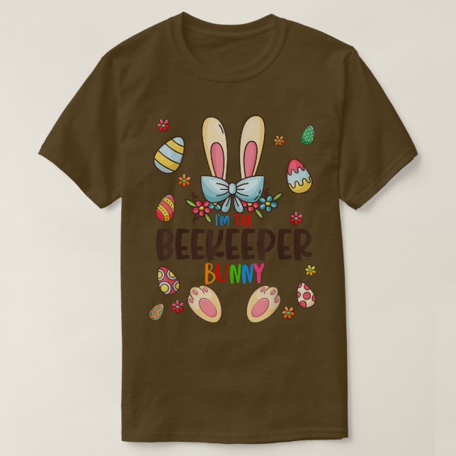 Camiseta Eu sou o apicultor Dia da Páscoa Coelhando com a F (Frente do Design)
