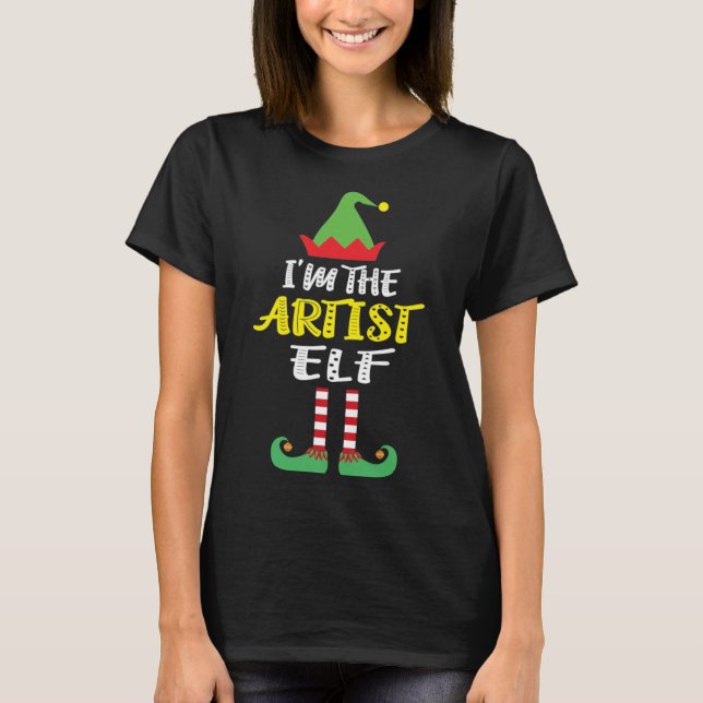Camiseta Eu sou o artista Elf a combinar o Natal (Frente)
