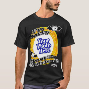 Camiseta Eu sou o Batty Sobre a minha foto Namorada preto