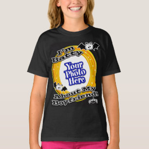 Camiseta Eu sou o Batty Sobre a minha foto Namorado preto