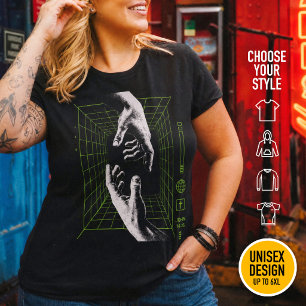 Camiseta Eu sou o Caminho João 14:6 Grade Cristã Ciberpunk