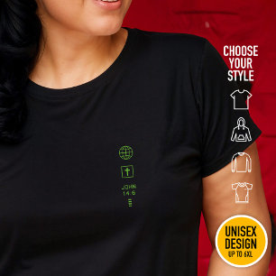 Camiseta Eu sou o Caminho João 14:6 Grade Cristã Ciberpunk