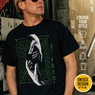 Camiseta Eu sou o Caminho João 14:6 Grade Cristão Ciberpunk