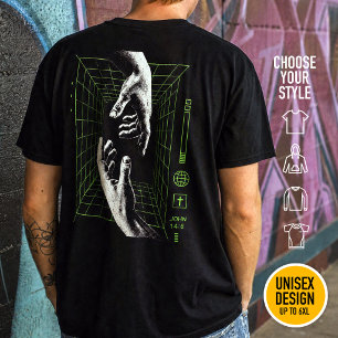 Camiseta Eu sou o Caminho João 14:6 Grade Cristão Ciberpunk