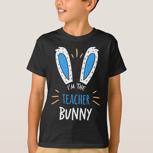 Camiseta Eu sou o coelho de orelhas de professor ensinando  (Frente)