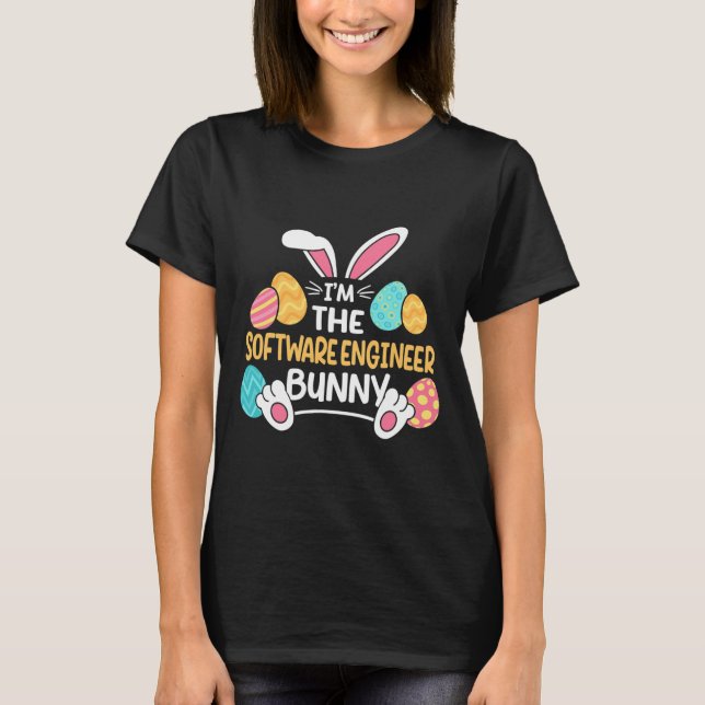 Camiseta Eu sou o coelho desenvolvedor de engenheiro de sof (Frente)