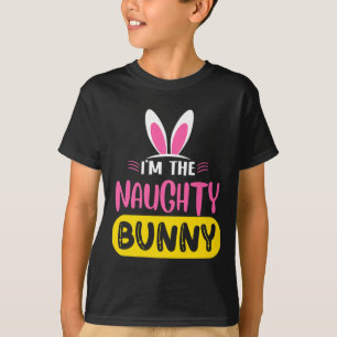 Camiseta Eu Sou O Coelho Travesso Orelhas De Coelho Ovo Pás