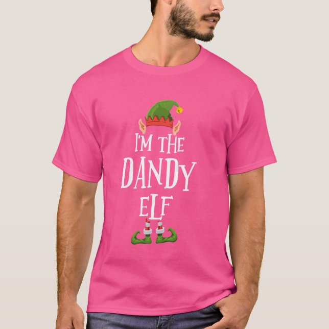 Camiseta Eu sou o Dandy Elf Graphic - Feliz Natal A (Frente)