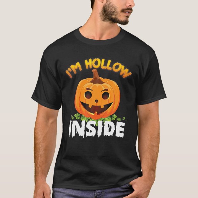 Camiseta Eu sou o Dentro Hollow Halloween Bonito Cara de Ab (Frente)