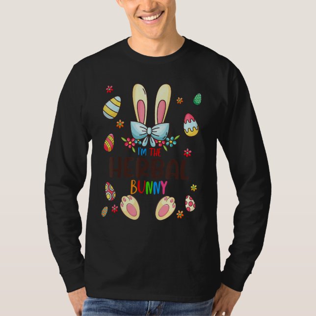 Camiseta Eu sou o Dia da Páscoa Coelhinha da Herbal. (Frente)