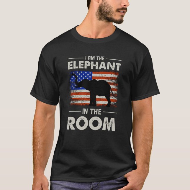 Camiseta Eu Sou O Elefante No Presente Da Sala (Frente)