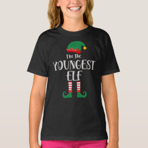 Camiseta Eu sou o Elf mais jovem a combinar o Natal