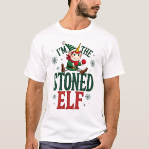 Camiseta Eu Sou O Elfo Chapado De Natal Antigo Unicórnio Da