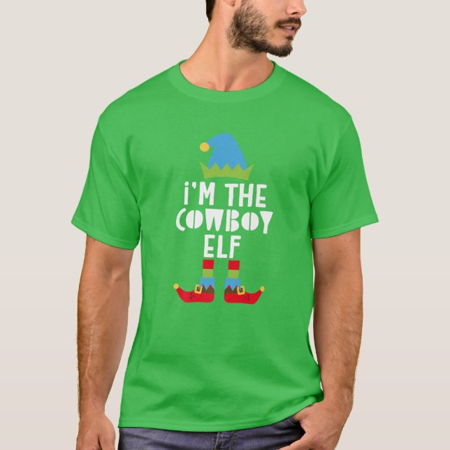 Camiseta Eu sou o Elfo do Cowboy combinando com a fantasia  (Frente)