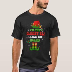 Camiseta Eu Sou O Elfo Mais Velho Eu Faço As Regras Família