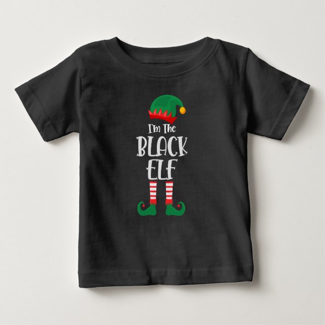Camiseta Eu Sou O Elfo Negro Correspondendo Ao Natal (Frente)