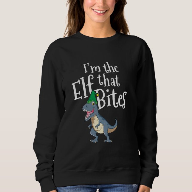Camiseta Eu Sou O Elfo Que Morde Rex Trex Dinossauros Crian (Frente)