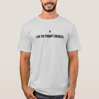Camiseta Eu Sou O Engenheiro De Prompt Minimalista Raio Rel