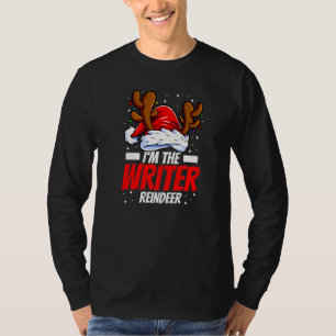 Camiseta Eu sou o escritor família de rena natal combinando
