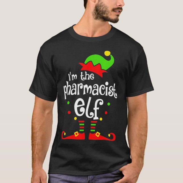 Camiseta Eu Sou O Farmacêutico Elf Xmas Family Amigo Gift (Frente)