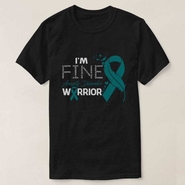 Camiseta Eu sou o "Fine Anxiety Disorder Warrior Awarness F (Frente do Design)