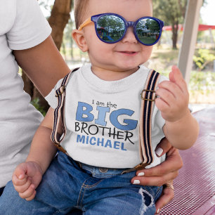 Camiseta Eu sou o Grande Irmão Azul Branco Moderno