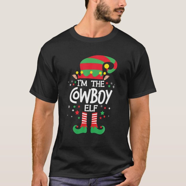 Camiseta Eu sou o Grupo da Família Cowboy Elf Correspondend (Frente)