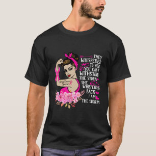 Camiseta Eu Sou O Guerreiro Do Cancer Da Mama Forte K Ribbo