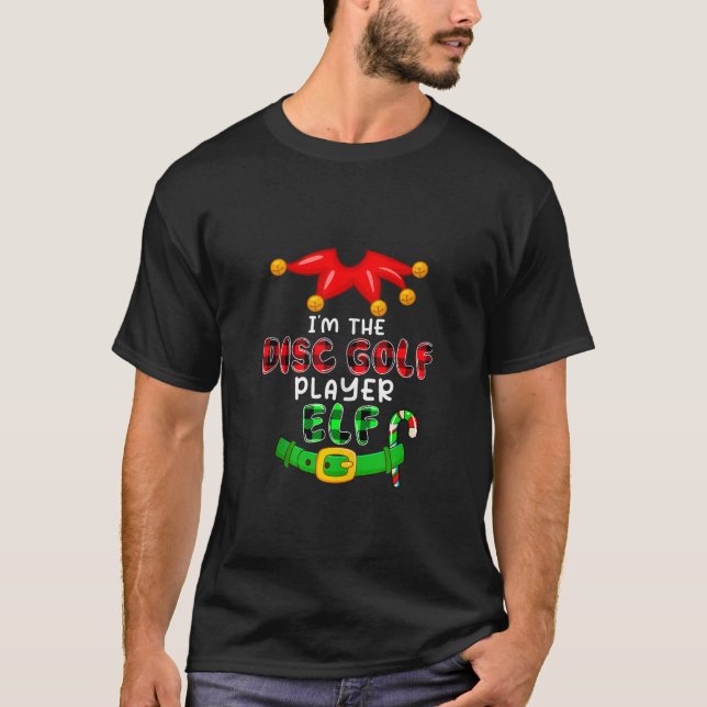 Camiseta Eu sou o jogador de golfe do disco Elf Xmas Figuru (Frente)