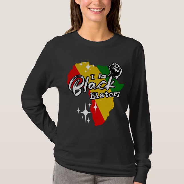 Camiseta Eu sou o mapa negro da história africana negra (Frente)