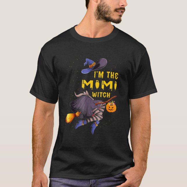 Camiseta Eu sou o Mimi Witch Halloween Matching Group Costu (Frente)