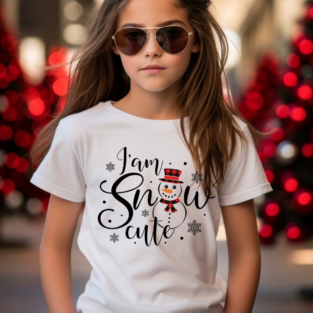 Camiseta Eu sou o Natal das Neves do Feriado das Neves (I am Snow Cute Holiday Snowman Girls Christmas T-Shirt)