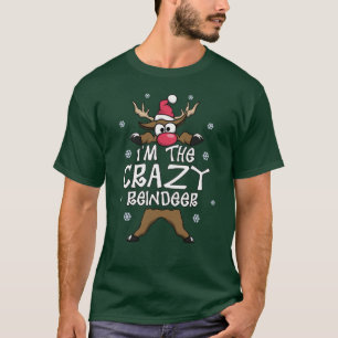 Camiseta Eu sou o Pajama de Natal da Família Reindeer Louc