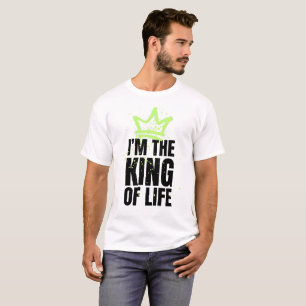 Camiseta Eu sou o rei da vida   Neon Grafite Crown