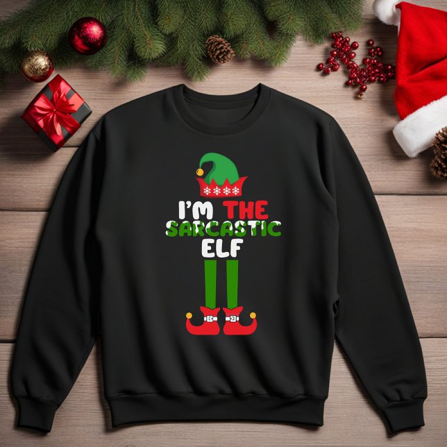 Camiseta Eu sou o Sarcástico Elf Engraçado, doce de Natal (I'm the Sarcastic Elf Funny Christmas Sweatshirt)