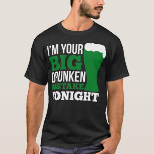 Camiseta Eu sou o seu grande erro bêbado esta noite, branco