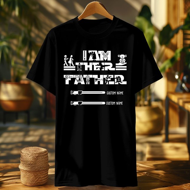Camiseta Eu sou o seu pai, sinal de sabre de luz personaliz (Criador carregado)
