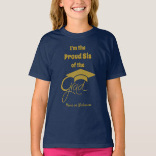 Camiseta Eu sou o Sis Orgulhoso do Formando Dourado-Editáve