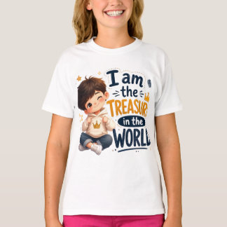 Camiseta Eu Sou o Tesouro no Mundo – Autoamor Fofo