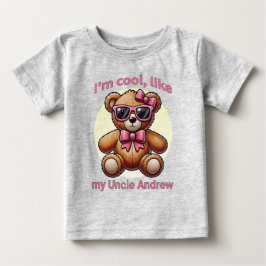 Camiseta Eu sou o Urso Teddy Legal com Laço Rosa Personaliz